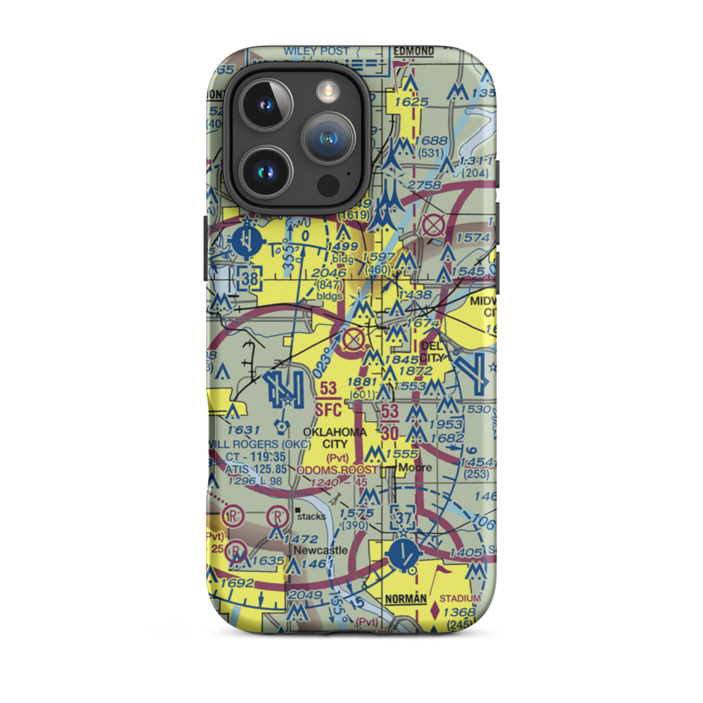 Downtown Airpark (DWN) VFR Sectional  Tough iPhone Case iPhone 16 Pro Max model shown