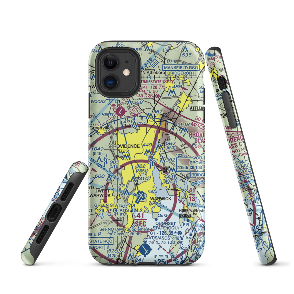 Downtown Providence Helistop (RI9) VFR Sectional  Tough iPhone Case iPhone 11 model shown