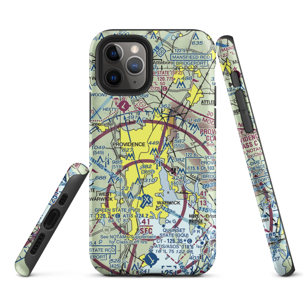 Downtown Providence Helistop (RI9) VFR Sectional  Tough iPhone Case iPhone 11 Pro model shown