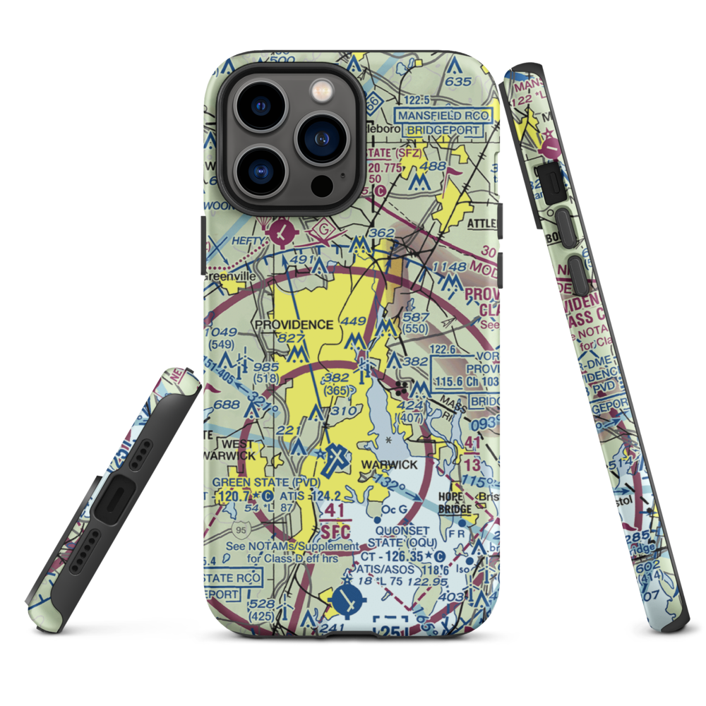 Downtown Providence Helistop (RI9) VFR Sectional  Tough iPhone Case iPhone 13 Pro Max model shown