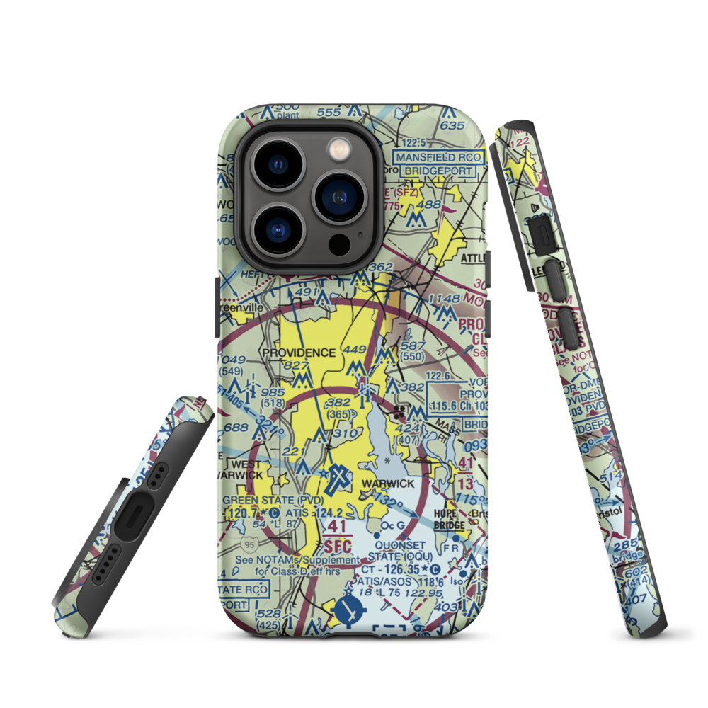 Downtown Providence Helistop (RI9) VFR Sectional  Tough iPhone Case iPhone 14 Pro model shown