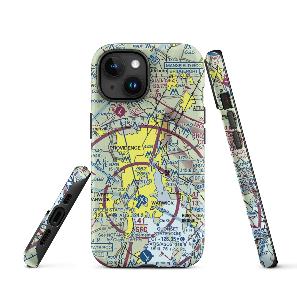 Downtown Providence Helistop (RI9) VFR Sectional  Tough iPhone Case iPhone 15 model shown