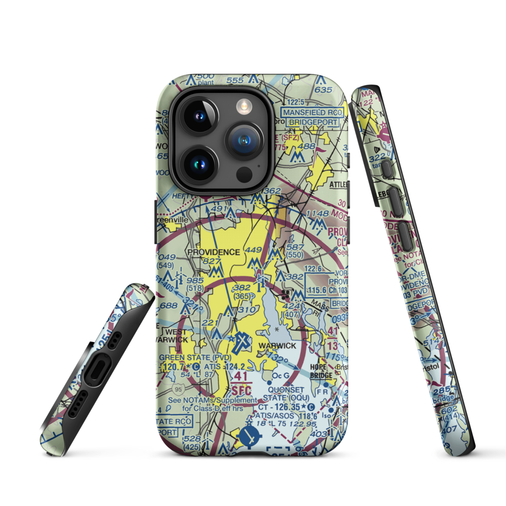 Downtown Providence Helistop (RI9) VFR Sectional  Tough iPhone Case iPhone 15 Pro model shown