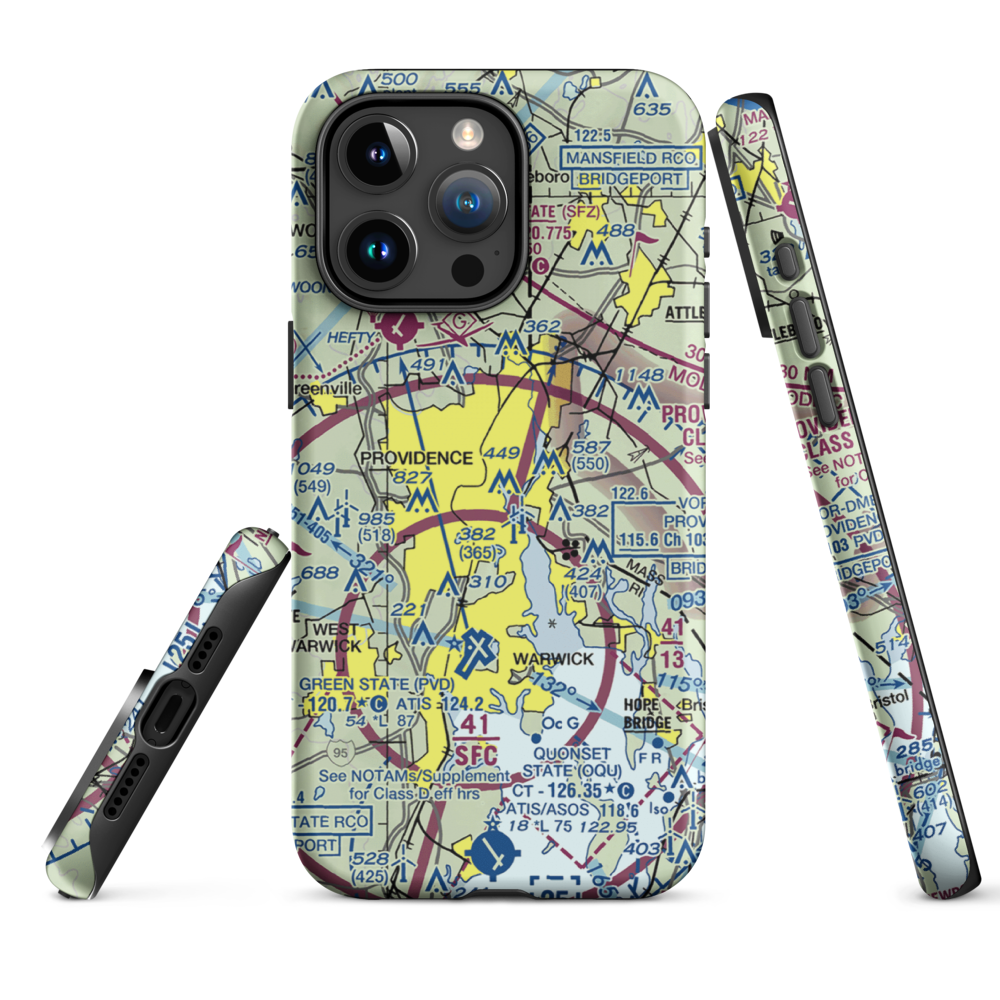 Downtown Providence Helistop (RI9) VFR Sectional  Tough iPhone Case iPhone 15 Pro Max model shown