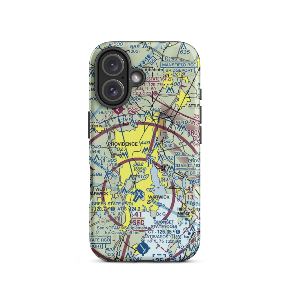 Downtown Providence Helistop (RI9) VFR Sectional  Tough iPhone Case iPhone 16 model shown
