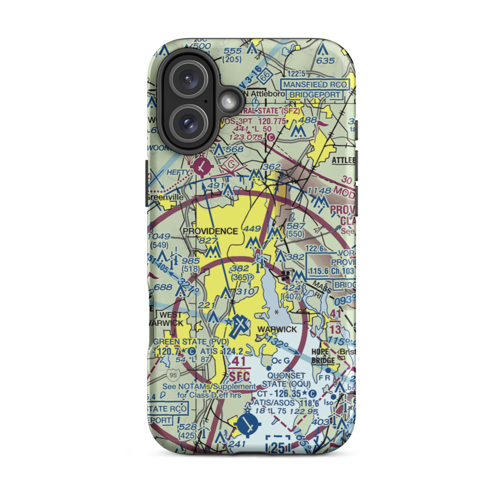 Downtown Providence Helistop (RI9) VFR Sectional  Tough iPhone Case iPhone 16 Plus model shown