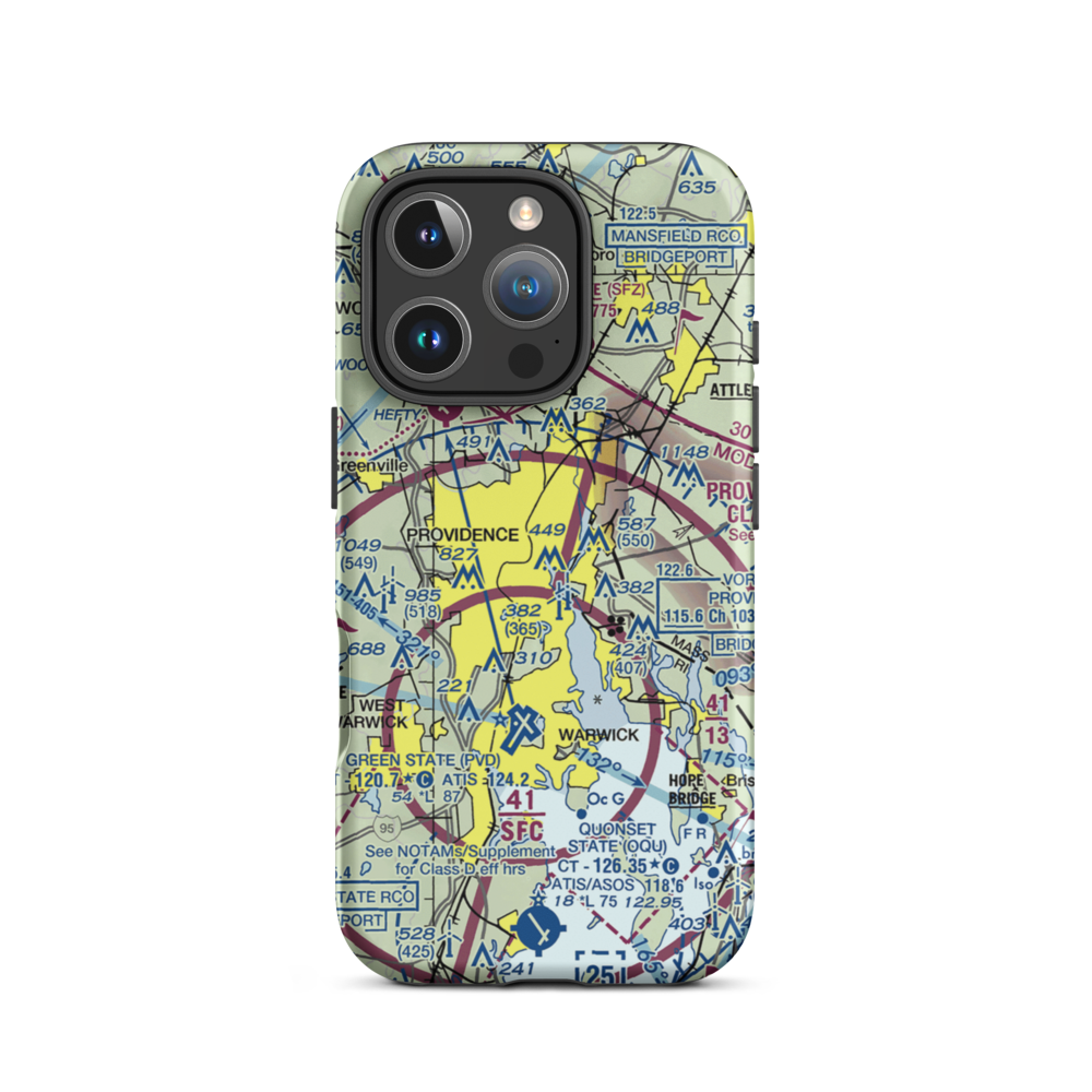 Downtown Providence Helistop (RI9) VFR Sectional  Tough iPhone Case iPhone 16 Pro model shown