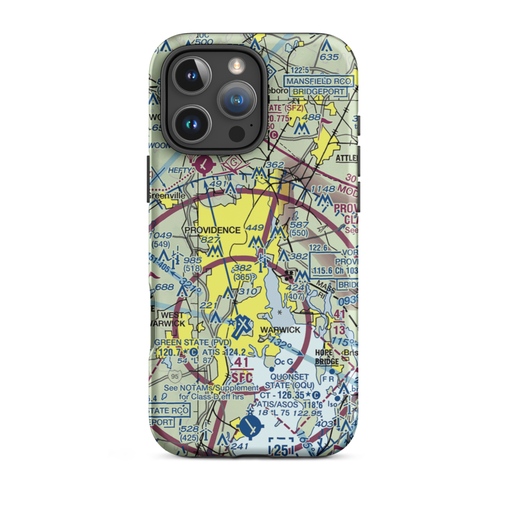 Downtown Providence Helistop (RI9) VFR Sectional  Tough iPhone Case iPhone 16 Pro Max model shown