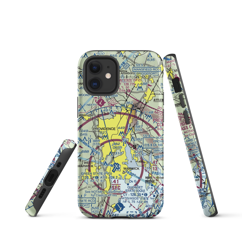 Downtown Providence Helistop (RI9) VFR Sectional  Tough iPhone Case iPhone 12 mini model shown