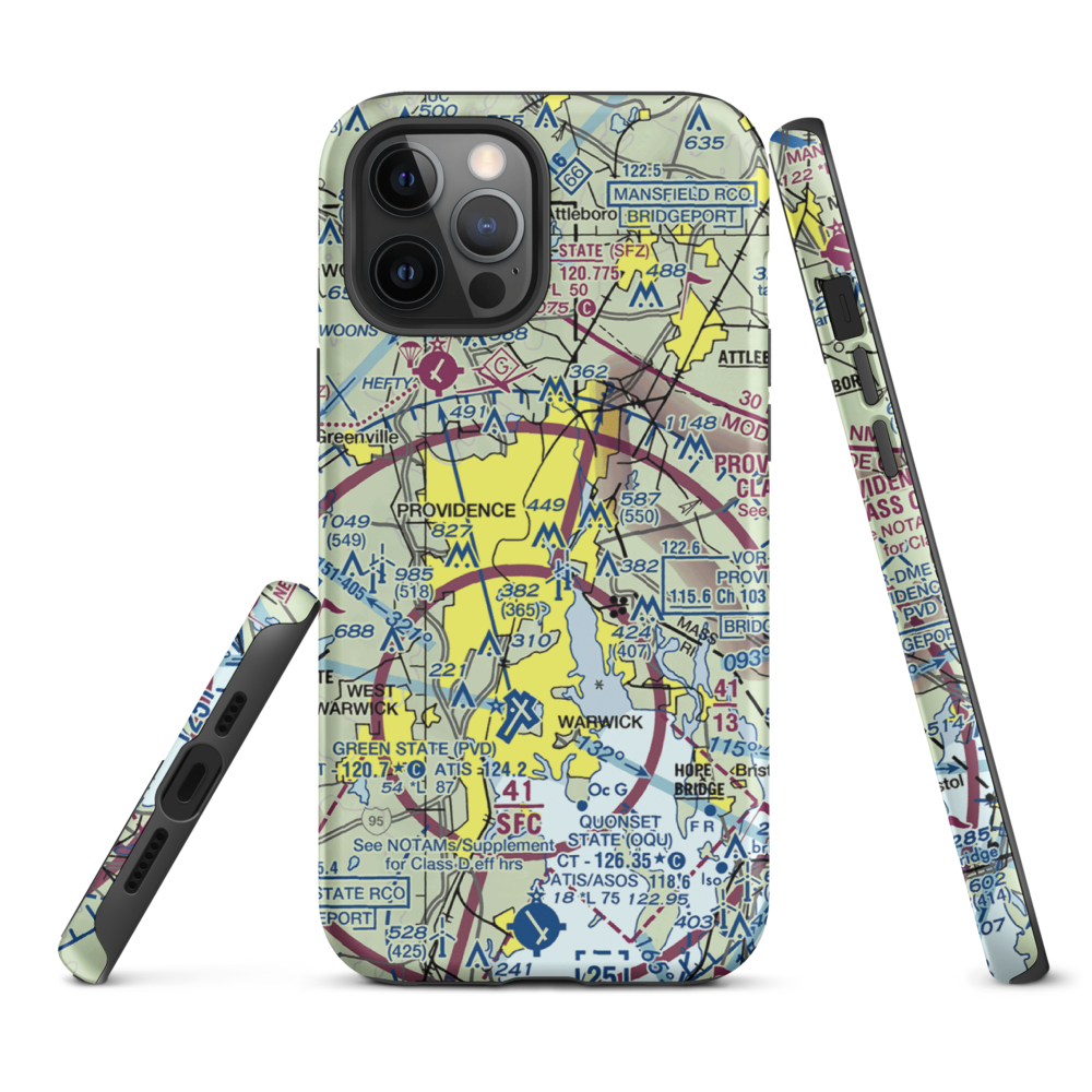 Downtown Providence Helistop (RI9) VFR Sectional  Tough iPhone Case iPhone 12 Pro Max model shown