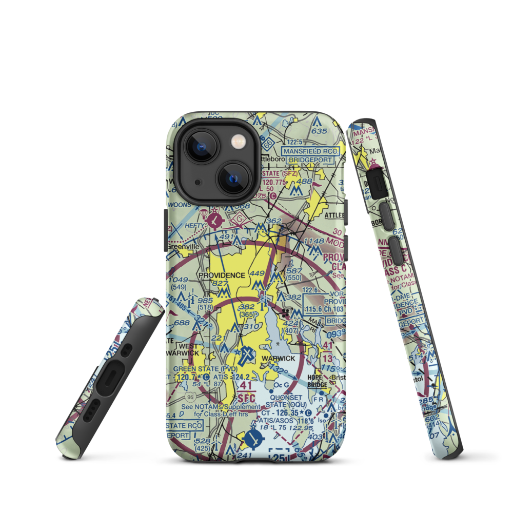 Downtown Providence Helistop (RI9) VFR Sectional  Tough iPhone Case iPhone 13 mini model shown