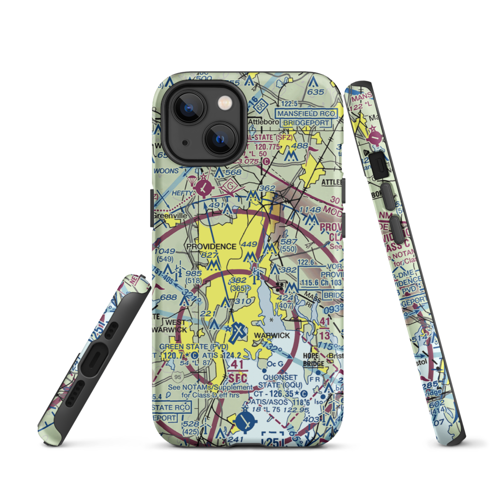 Downtown Providence Helistop (RI9) VFR Sectional  Tough iPhone Case iPhone 13 model shown
