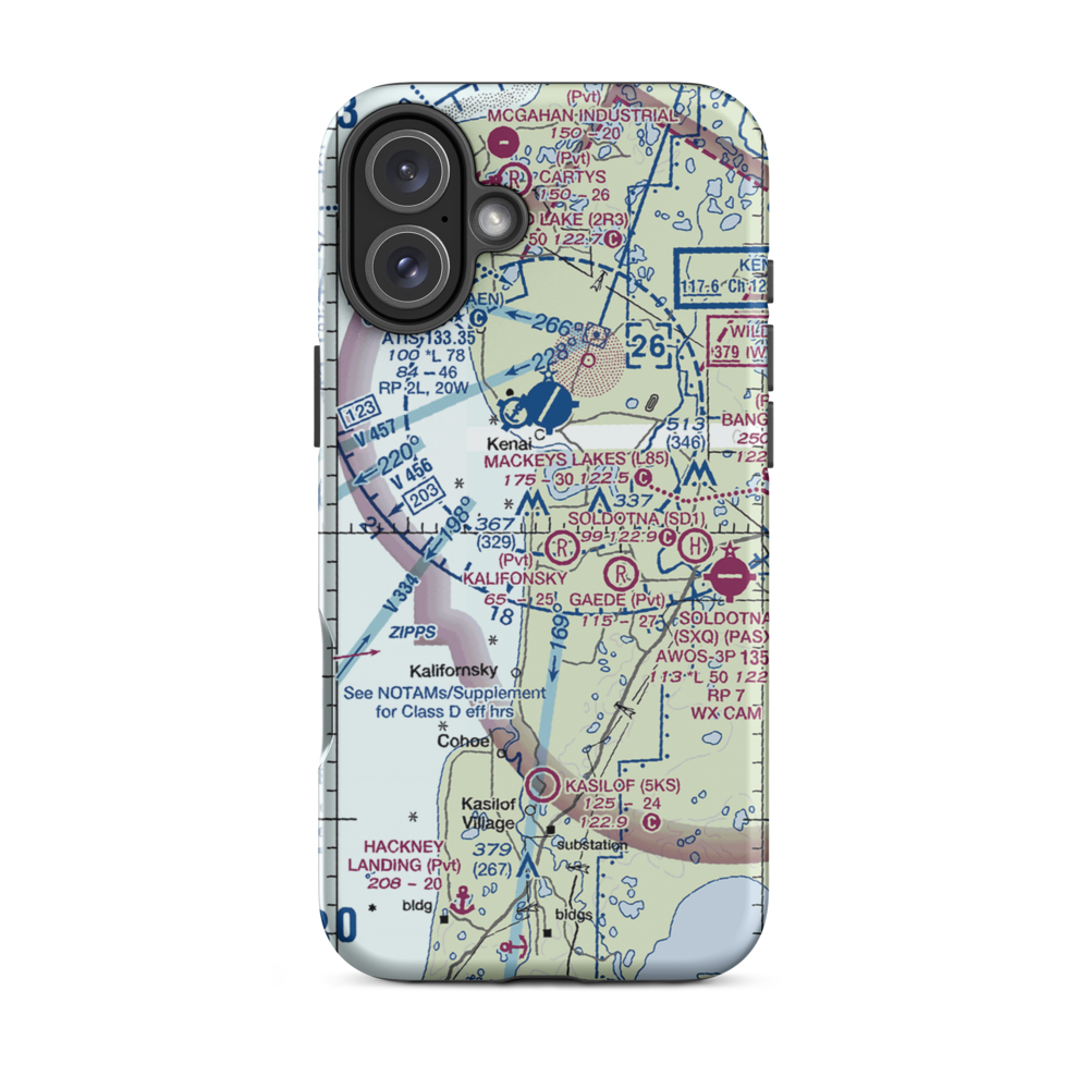 Doyle Estates Airport (30AK) VFR Sectional  Tough iPhone Case iPhone 16 Plus model shown