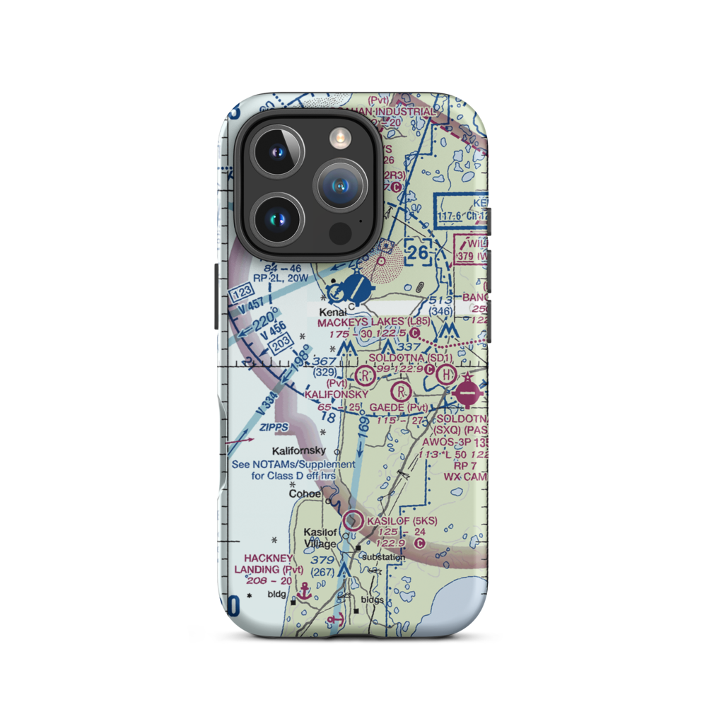 Doyle Estates Airport (30AK) VFR Sectional  Tough iPhone Case iPhone 16 Pro model shown