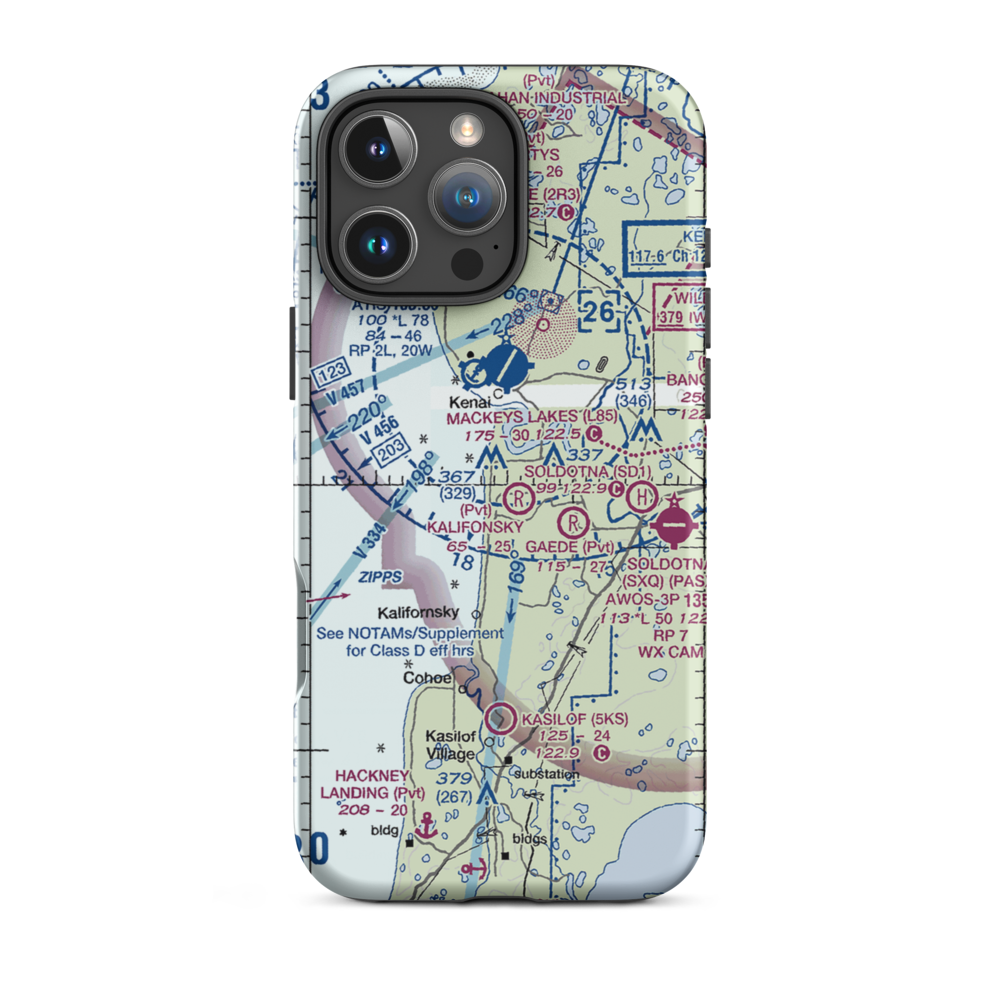 Doyle Estates Airport (30AK) VFR Sectional  Tough iPhone Case iPhone 16 Pro Max model shown