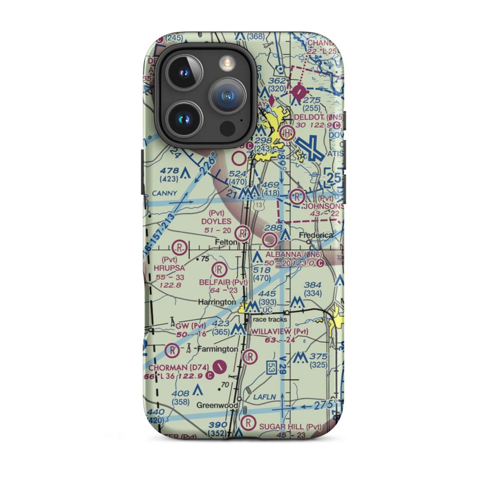 Doyle's Airport (DE00) VFR Sectional  Tough iPhone Case iPhone 16 Pro Max model shown