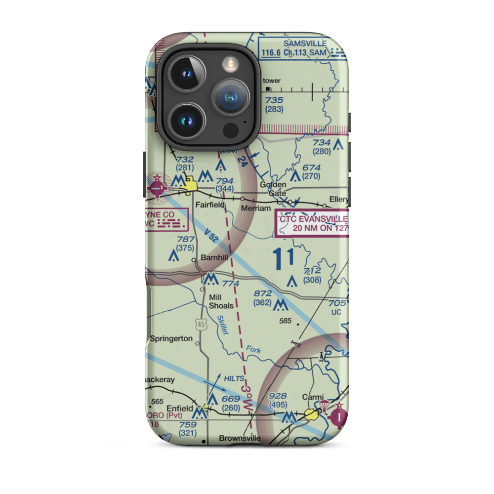 Dozier Airport (57IS) VFR Sectional  Tough iPhone Case iPhone 16 Pro Max model shown