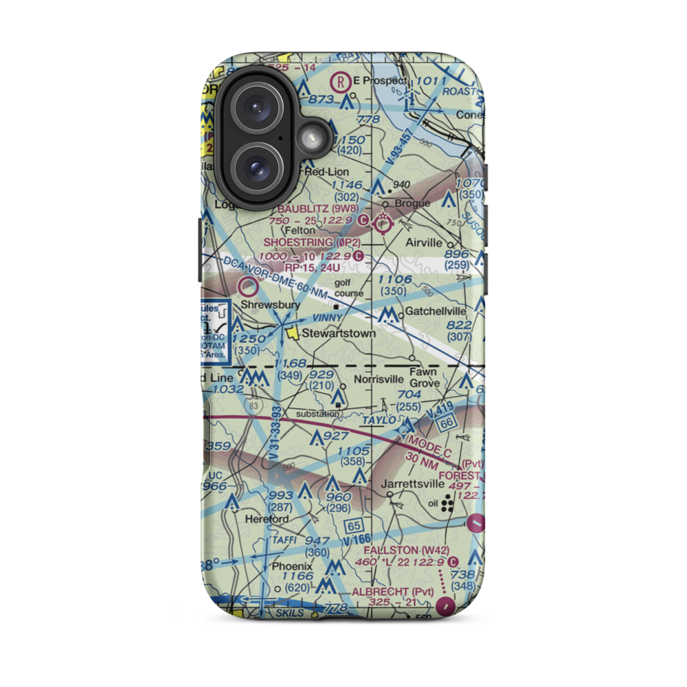 Draco STOLport (84PN) VFR Sectional  Tough iPhone Case iPhone 16 Plus model shown