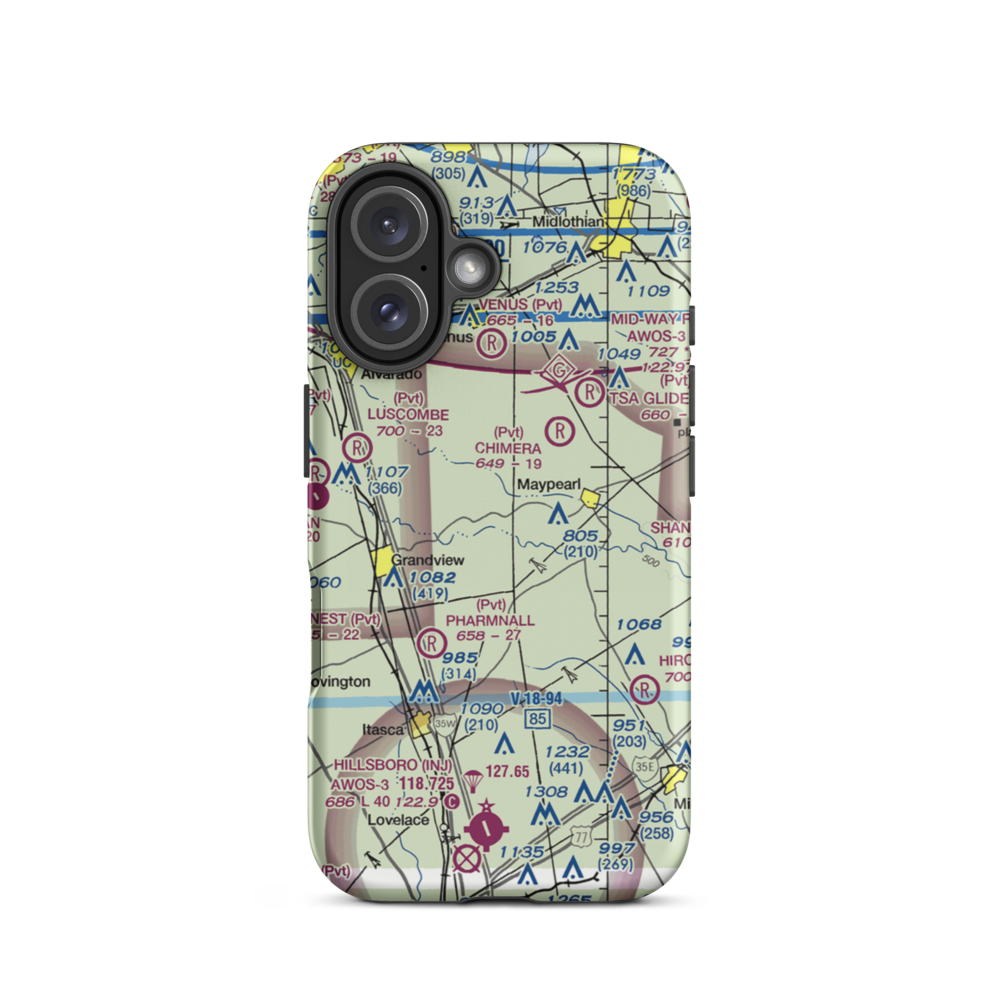 Draggintail Acres Airport (19XS) VFR Sectional  Tough iPhone Case iPhone 16 model shown