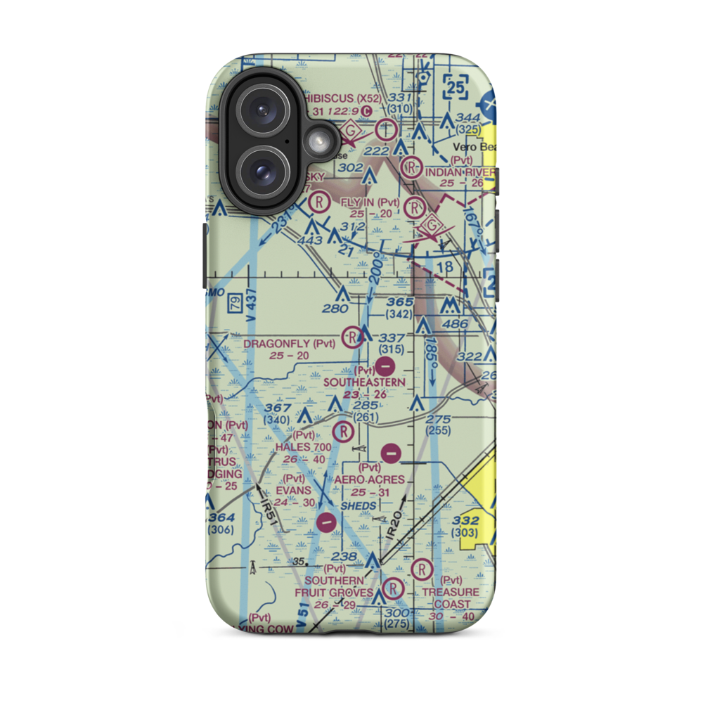 Dragonfly Airport (7FL8) VFR Sectional  Tough iPhone Case iPhone 16 Plus model shown