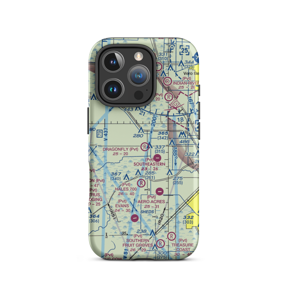 Dragonfly Airport (7FL8) VFR Sectional  Tough iPhone Case iPhone 16 Pro model shown