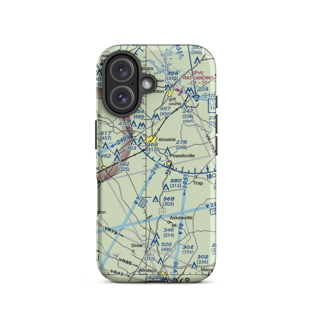 Dragonfly Field (15NC) VFR Sectional  Tough iPhone Case iPhone 16 model shown
