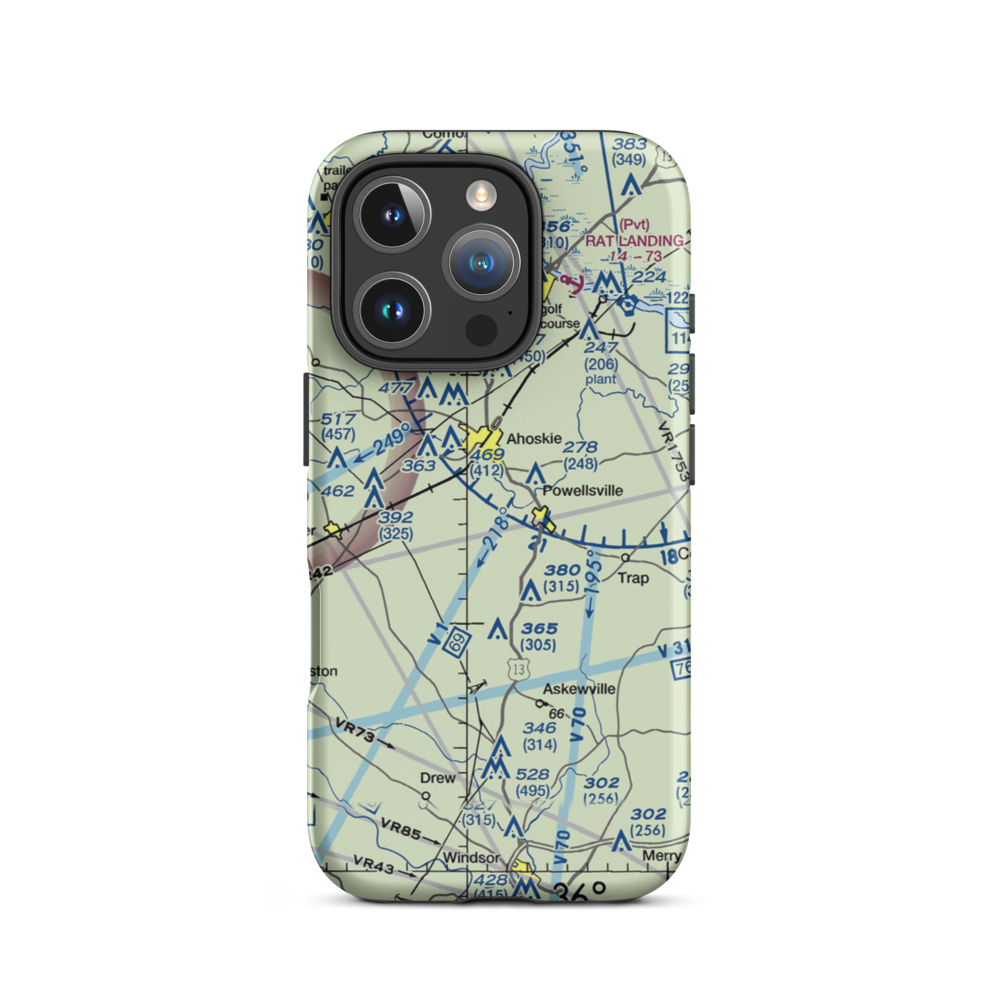 Dragonfly Field (15NC) VFR Sectional  Tough iPhone Case iPhone 16 Pro model shown