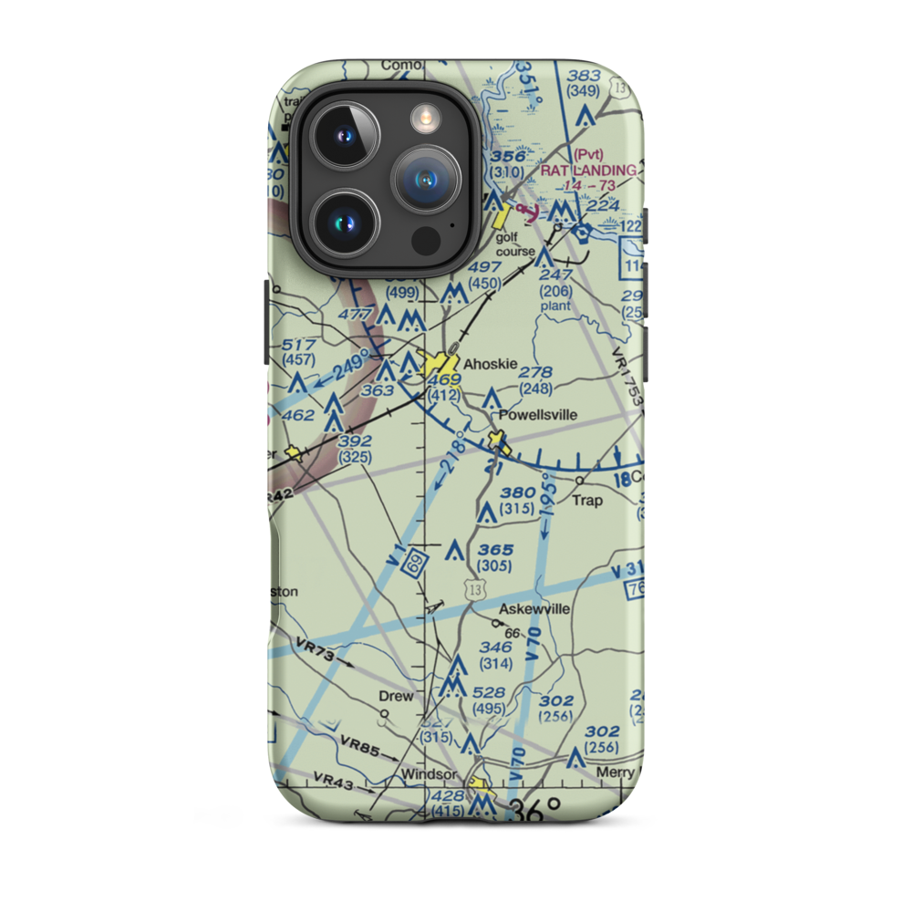 Dragonfly Field (15NC) VFR Sectional  Tough iPhone Case iPhone 16 Pro Max model shown