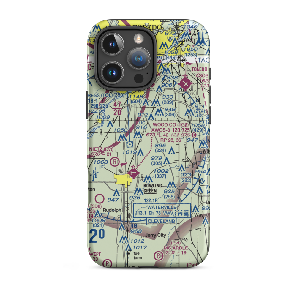 Drake Airport (OH45) VFR Sectional  Tough iPhone Case iPhone 16 Pro Max model shown