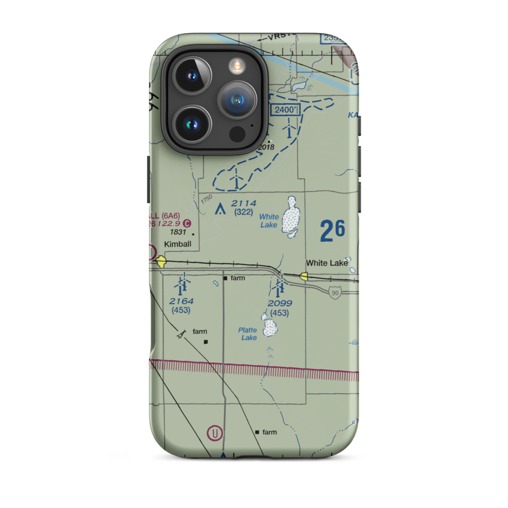 Drake Farm Airport (1SD5) VFR Sectional  Tough iPhone Case iPhone 16 Pro Max model shown