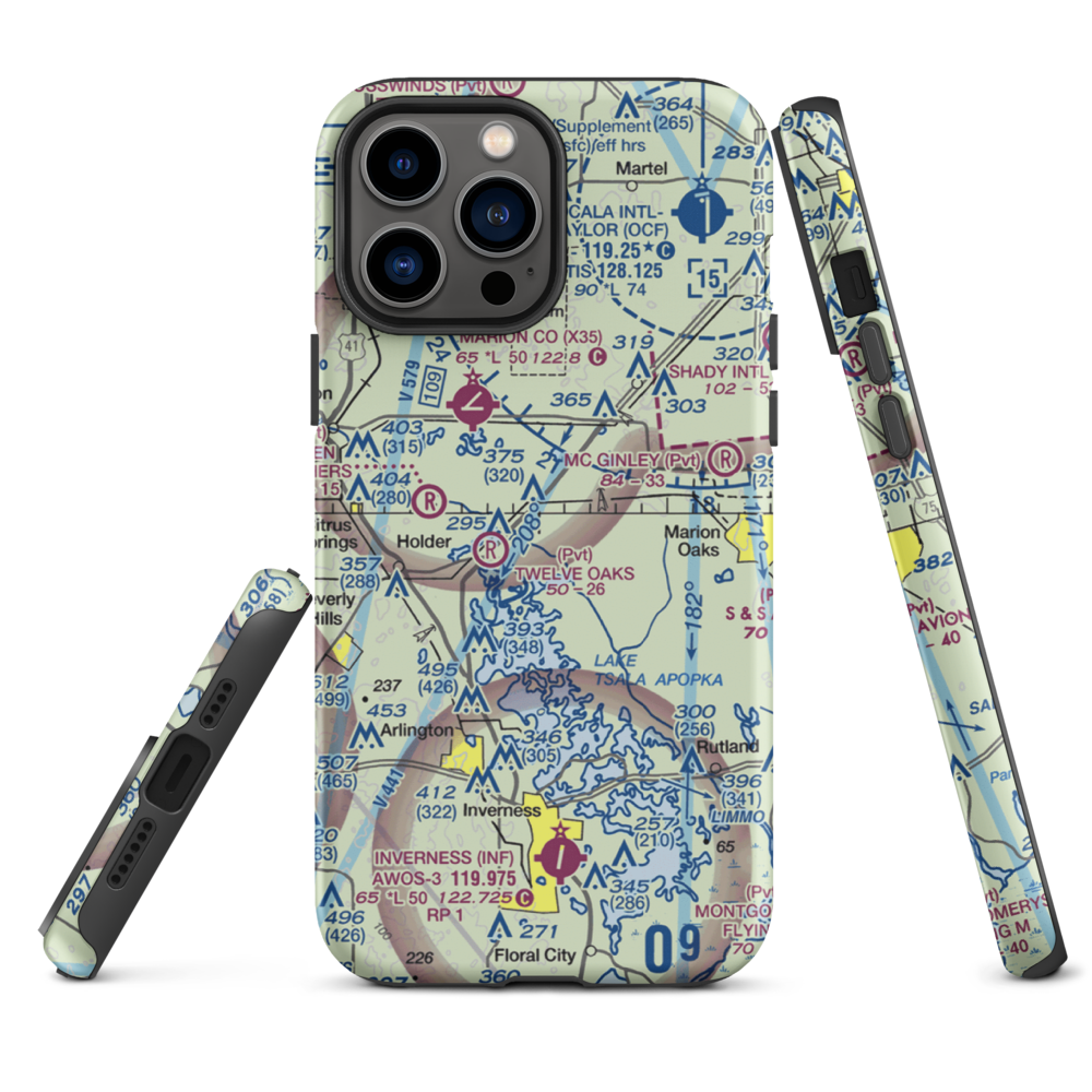 Drake Ranch Airport (7FD2) VFR Sectional  Tough iPhone Case iPhone 13 Pro Max model shown