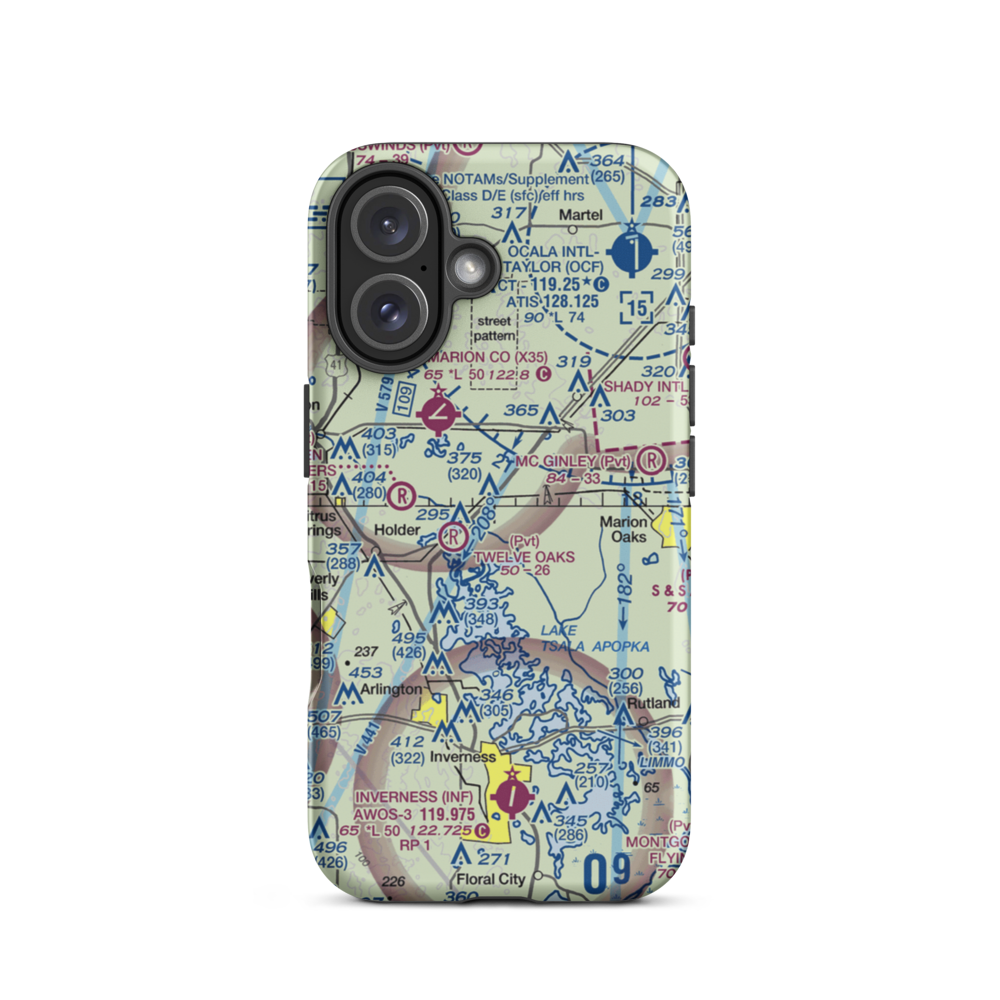 Drake Ranch Airport (7FD2) VFR Sectional  Tough iPhone Case iPhone 16 model shown
