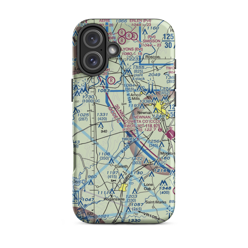 Dresden Airport (GA79) VFR Sectional  Tough iPhone Case iPhone 16 Plus model shown