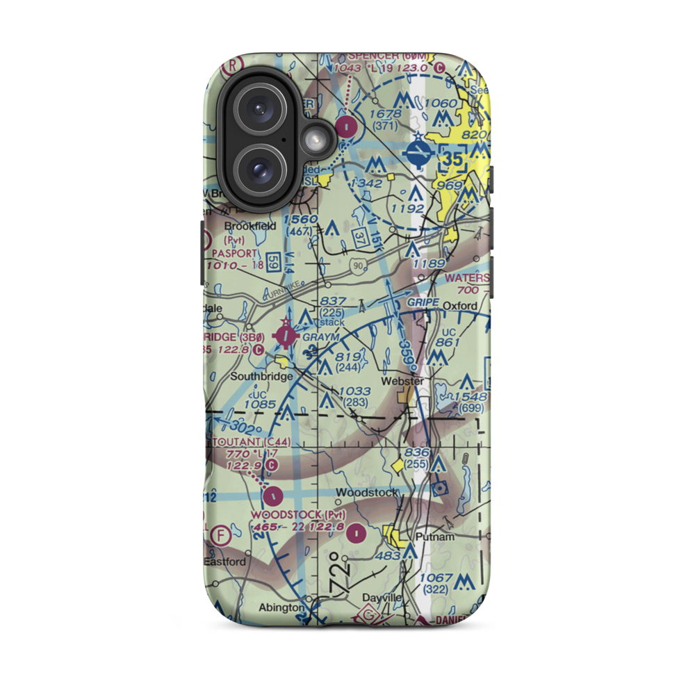 Dresser Hill Airport (MA30) VFR Sectional  Tough iPhone Case iPhone 16 Plus model shown