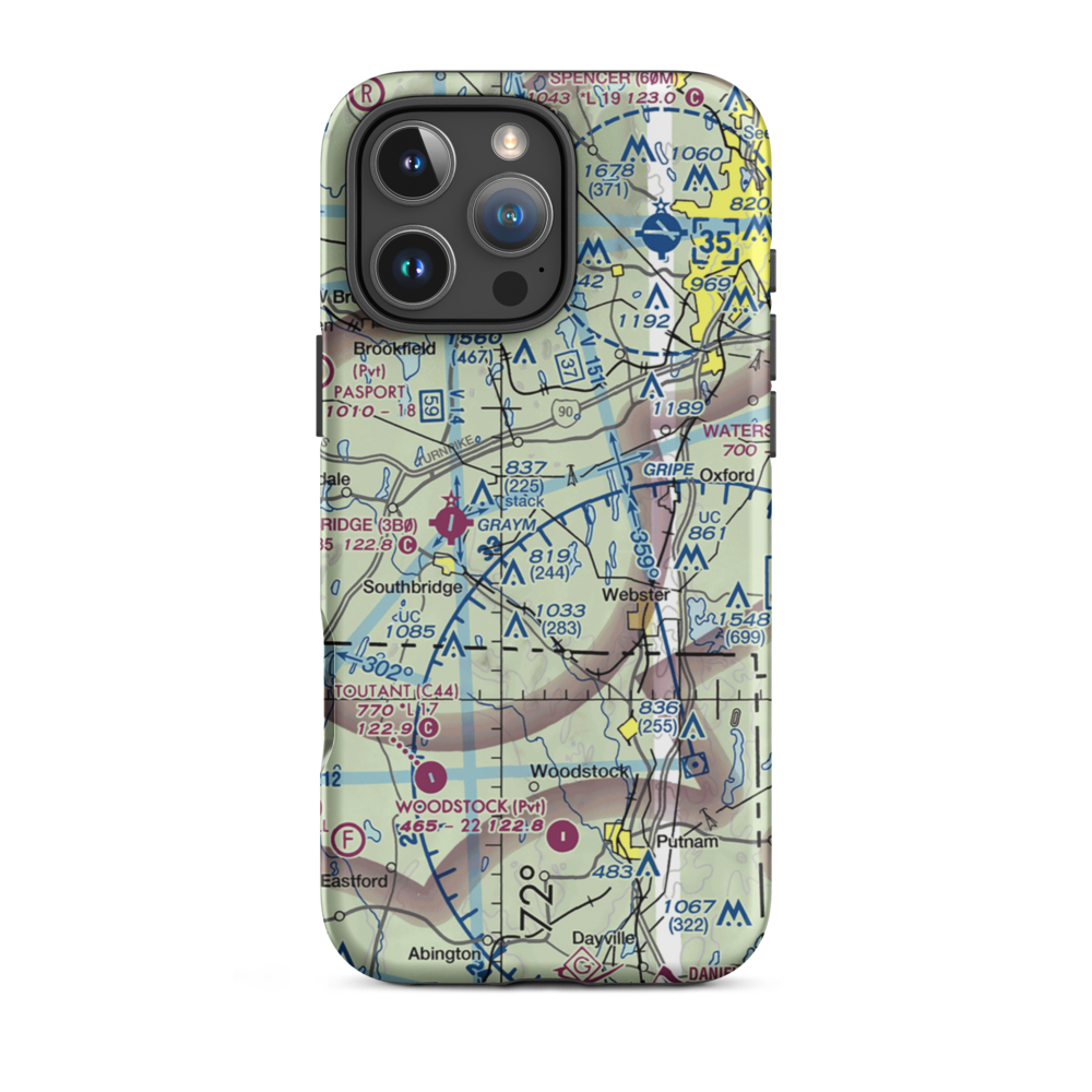 Dresser Hill Airport (MA30) VFR Sectional  Tough iPhone Case iPhone 16 Pro Max model shown