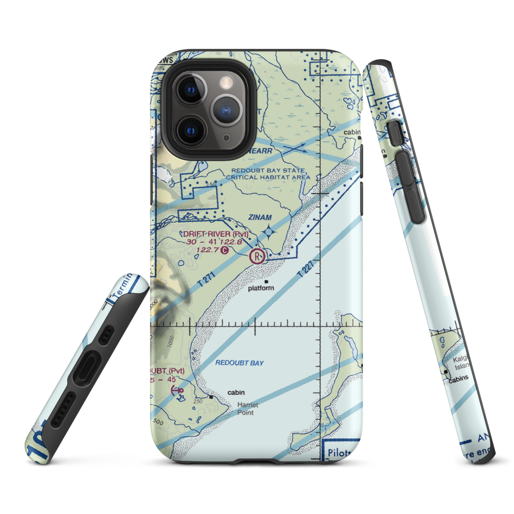 Drift River Airport (3AK5) VFR Sectional  Tough iPhone Case iPhone 11 Pro model shown