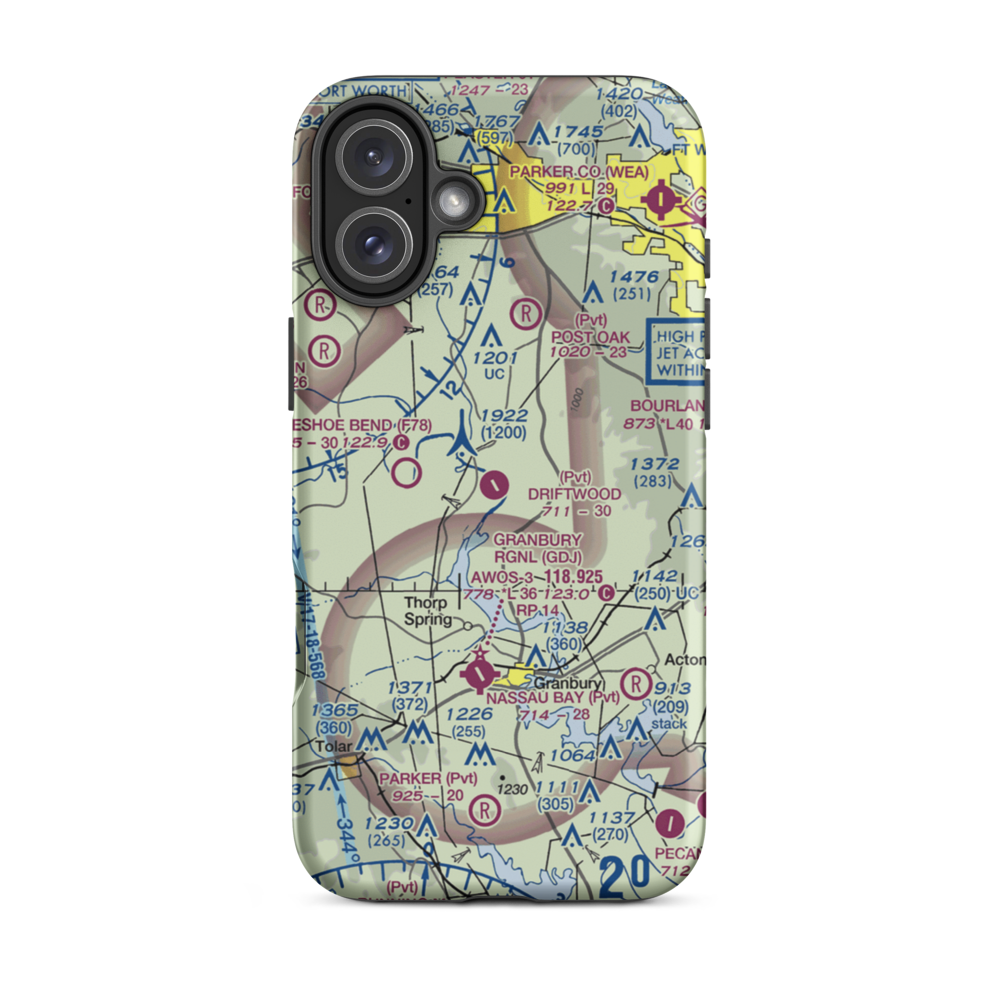Driftwood Ranch Airport (XA86) VFR Sectional  Tough iPhone Case iPhone 16 Plus model shown