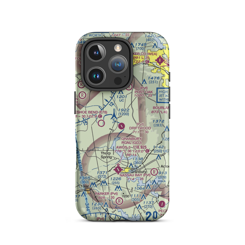 Driftwood Ranch Airport (XA86) VFR Sectional  Tough iPhone Case iPhone 16 Pro model shown