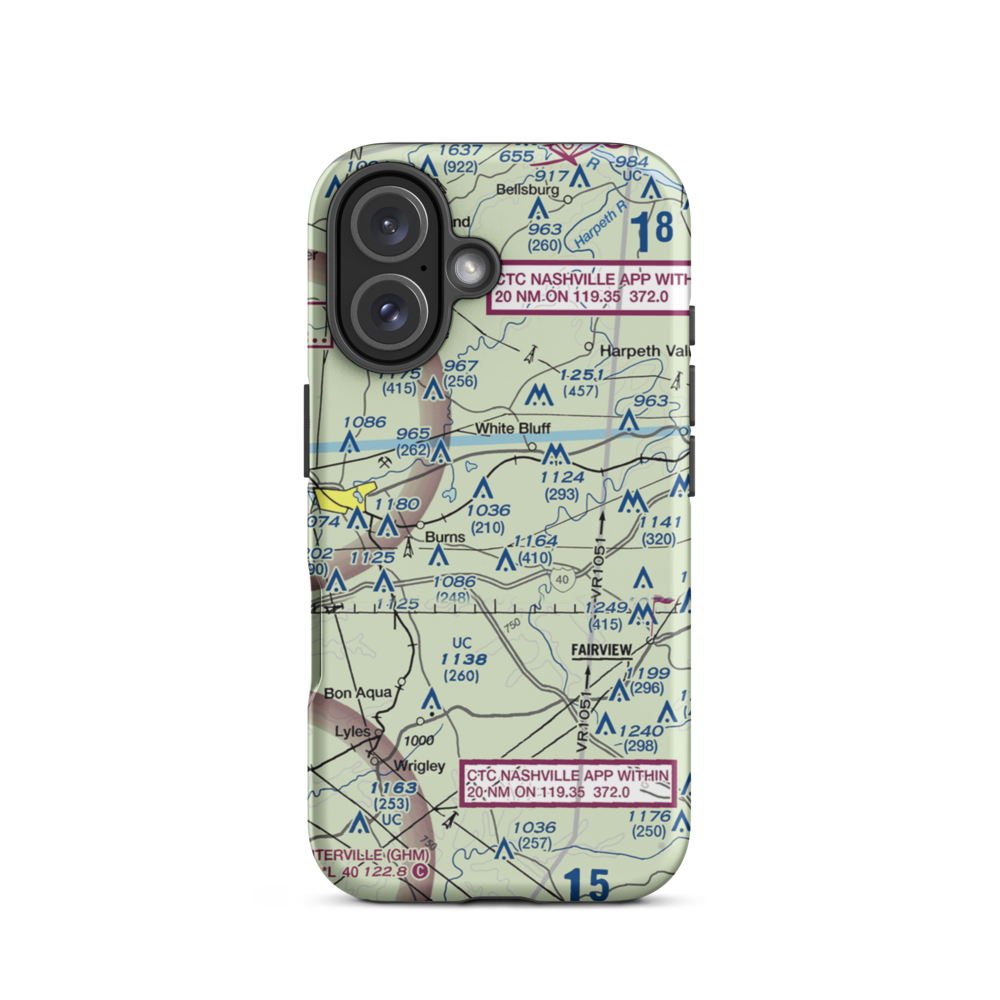 Dripping Springs Farm Airport (6TN9) VFR Sectional  Tough iPhone Case iPhone 16 model shown