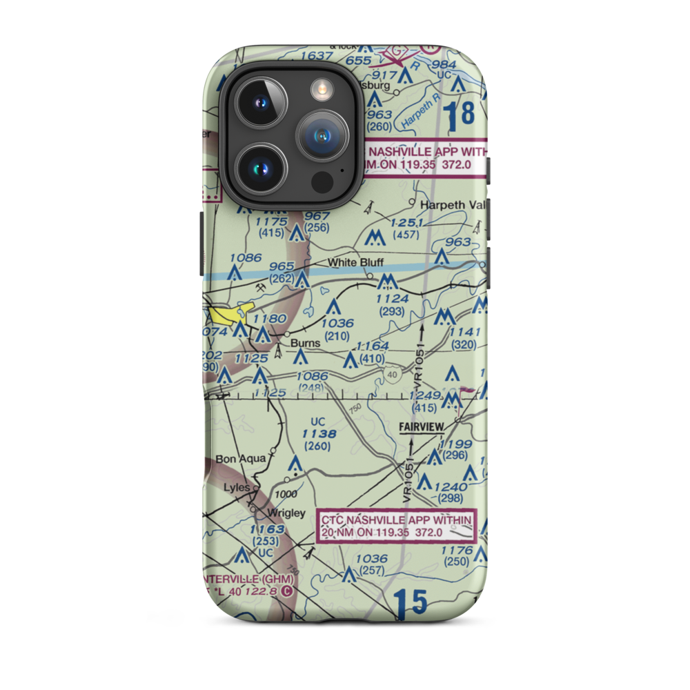 Dripping Springs Farm Airport (6TN9) VFR Sectional  Tough iPhone Case iPhone 16 Pro Max model shown