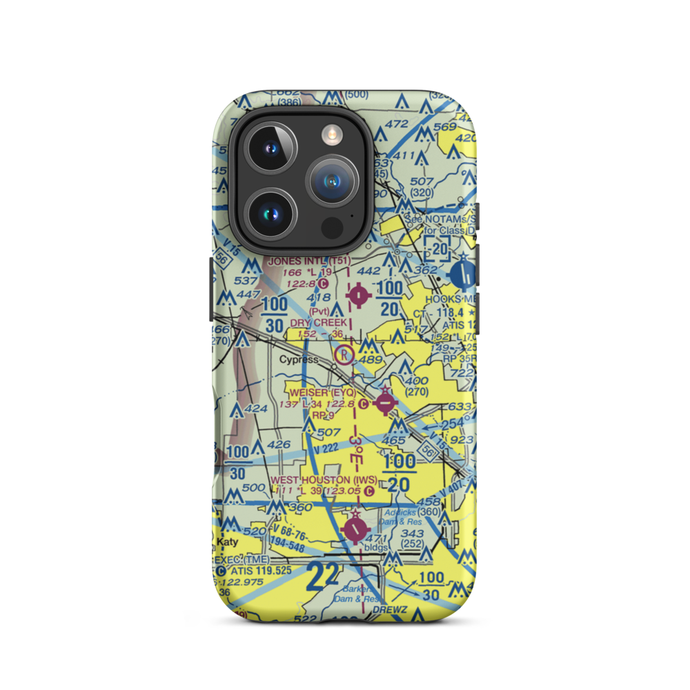 Dry Creek Airport (TS07) VFR Sectional  Tough iPhone Case iPhone 16 Pro model shown