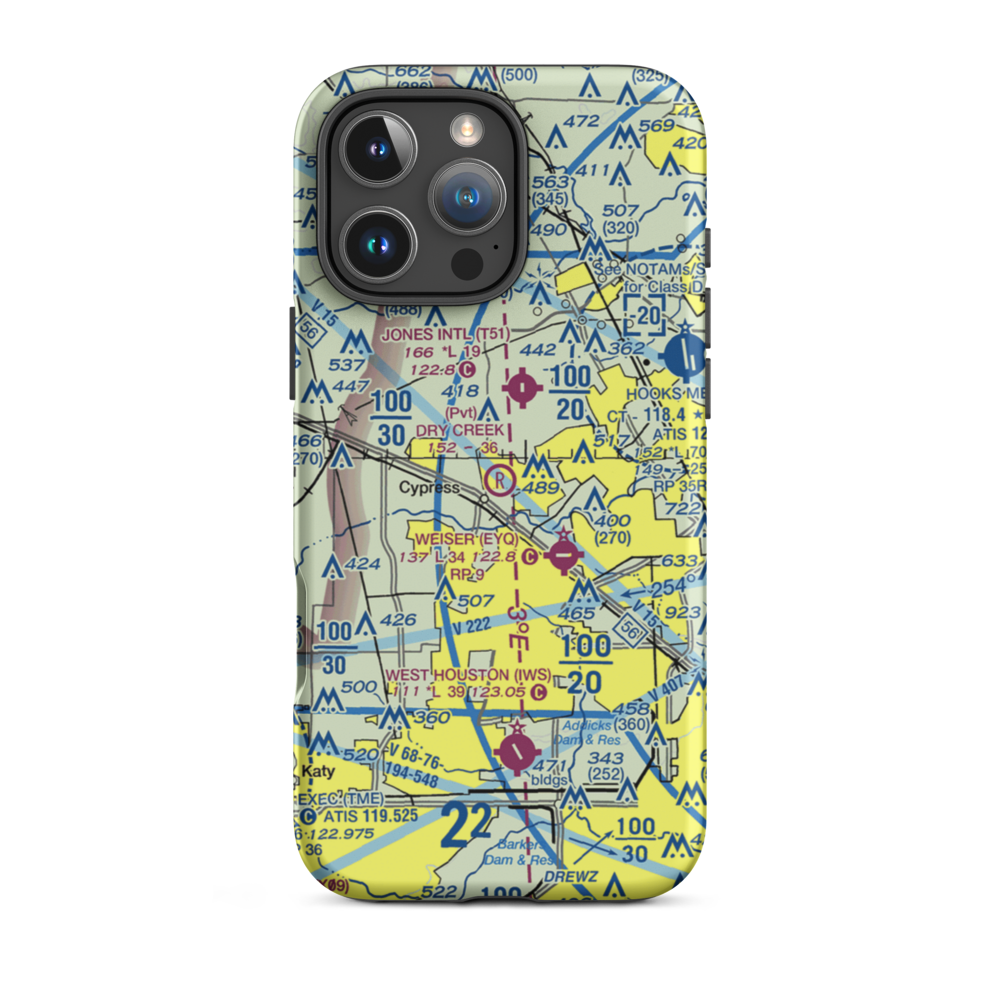 Dry Creek Airport (TS07) VFR Sectional  Tough iPhone Case iPhone 16 Pro Max model shown