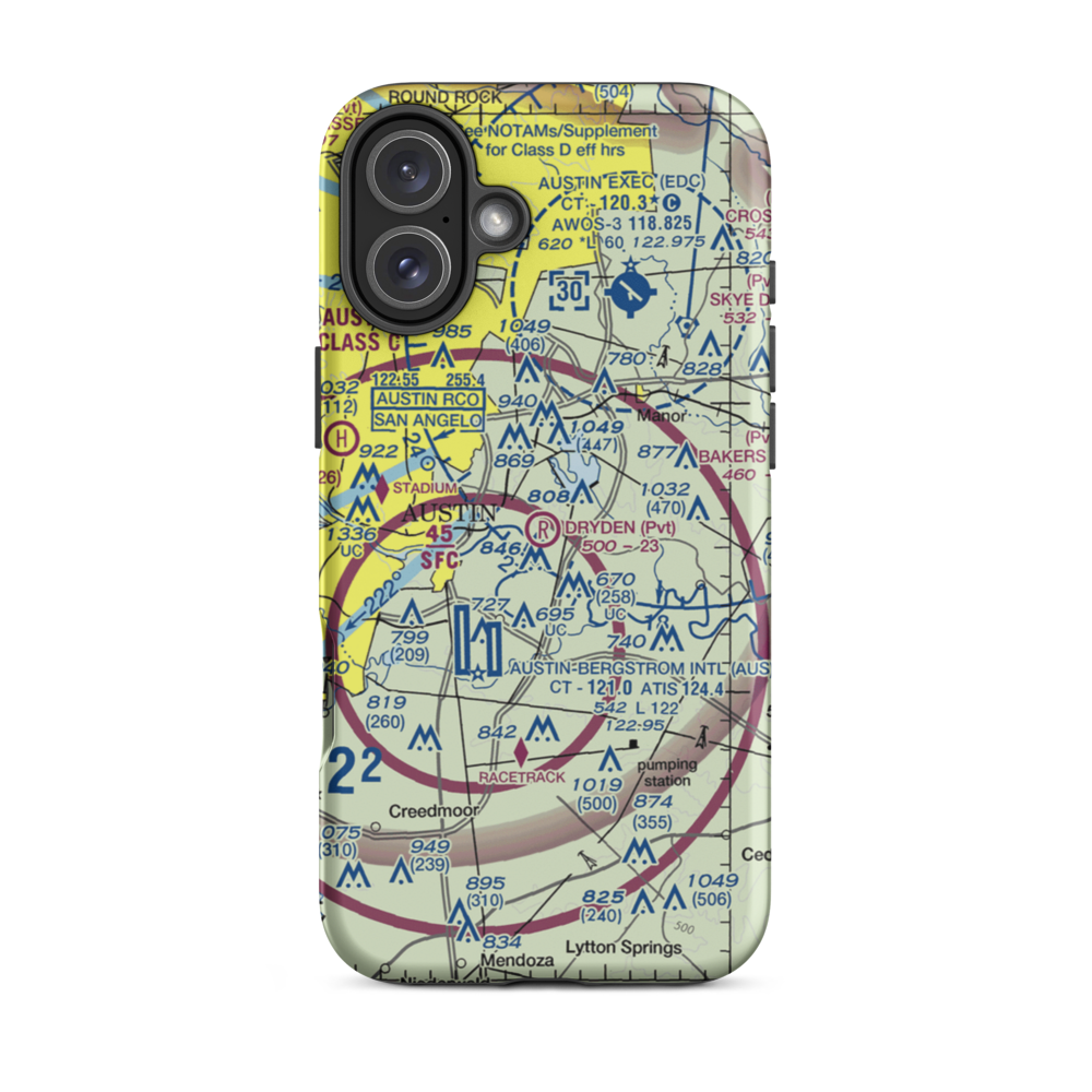 Dryden Airport (TX05) VFR Sectional  Tough iPhone Case iPhone 16 Plus model shown
