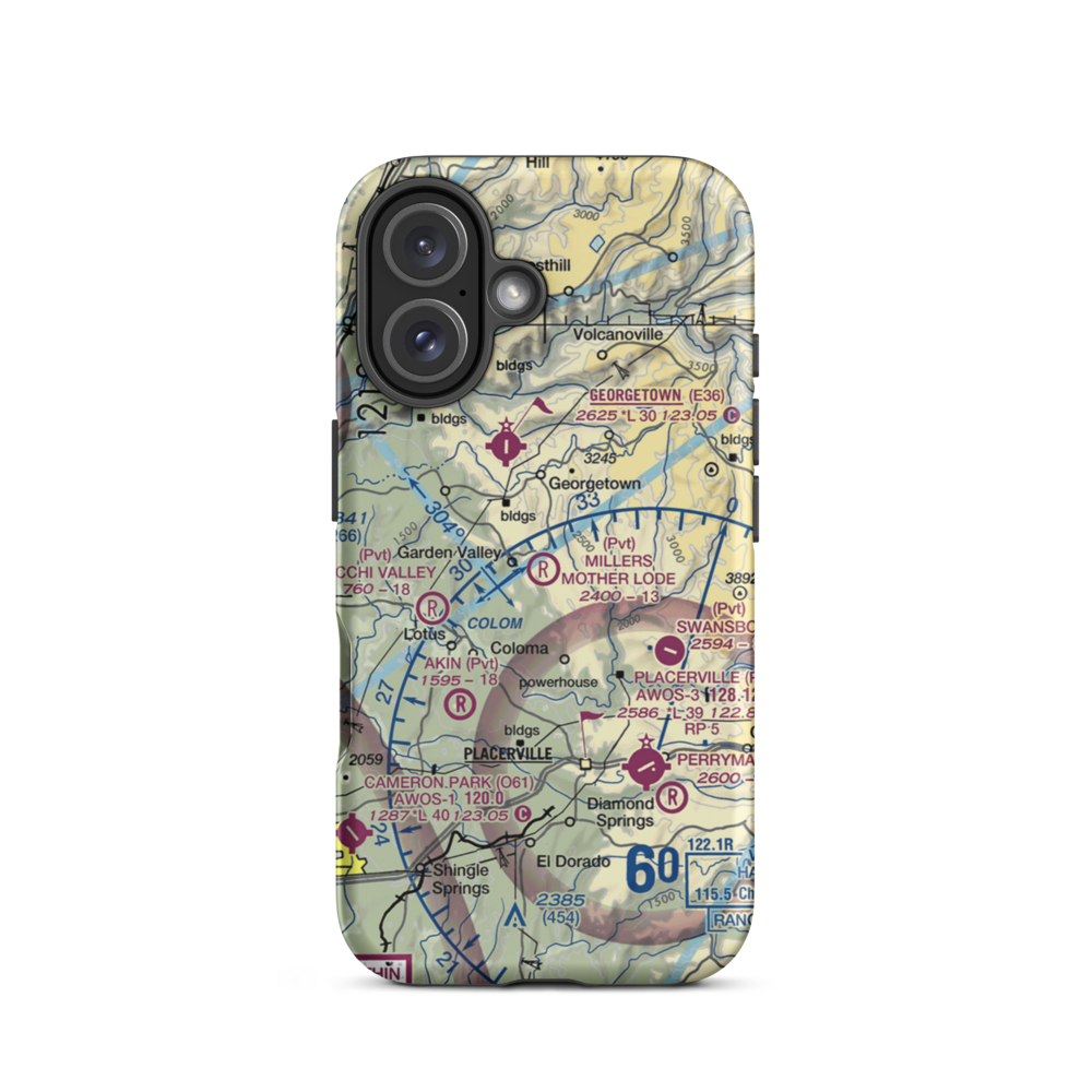 Dubey Airport (29CN) VFR Sectional  Tough iPhone Case iPhone 16 model shown
