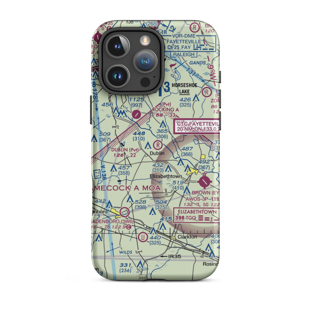 Dublin Field (NC82) VFR Sectional  Tough iPhone Case iPhone 16 Pro Max model shown