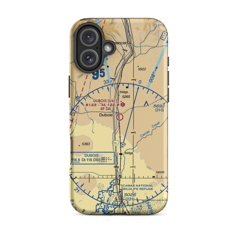 Dubois Municipal Airport (U41) VFR Sectional  Tough iPhone Case iPhone 16 Plus model shown