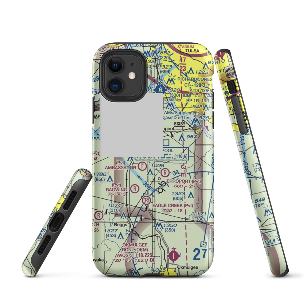 Duck Creek Airport (OK36) VFR Sectional  Tough iPhone Case iPhone 11 model shown