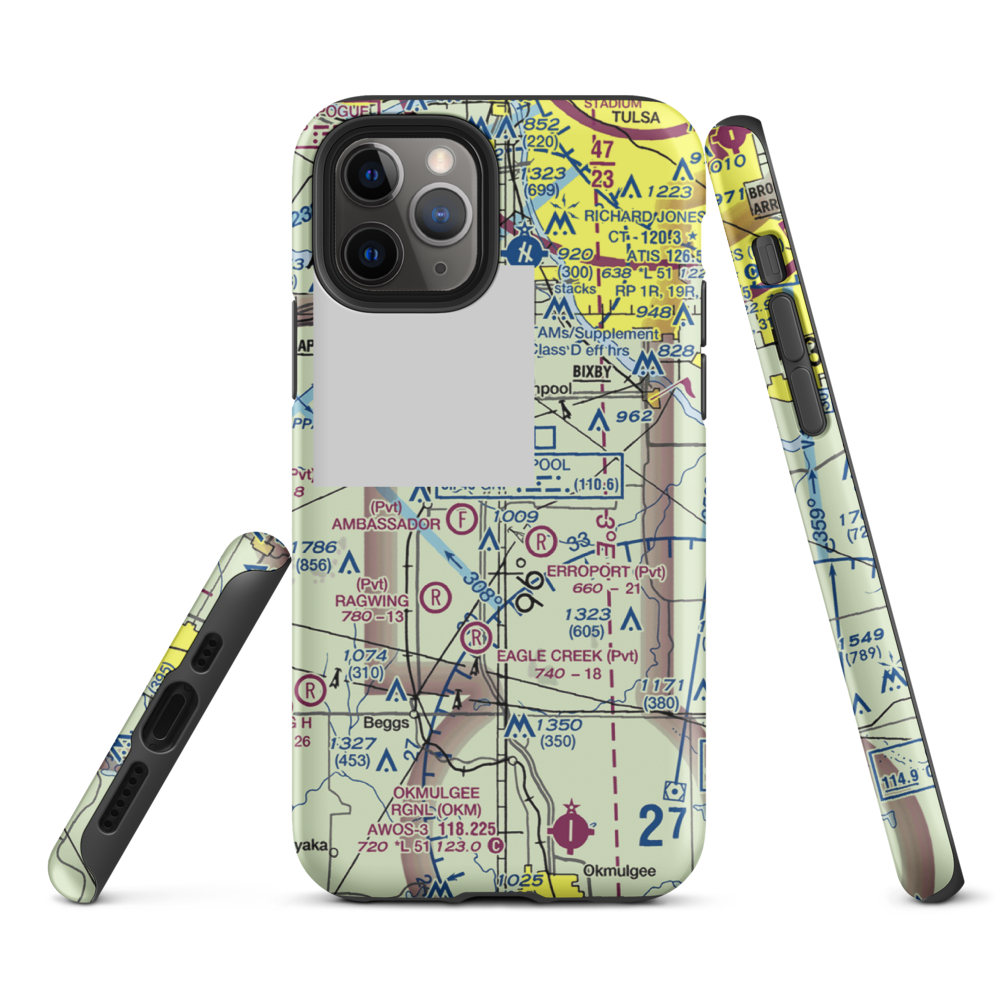 Duck Creek Airport (OK36) VFR Sectional  Tough iPhone Case iPhone 11 Pro model shown
