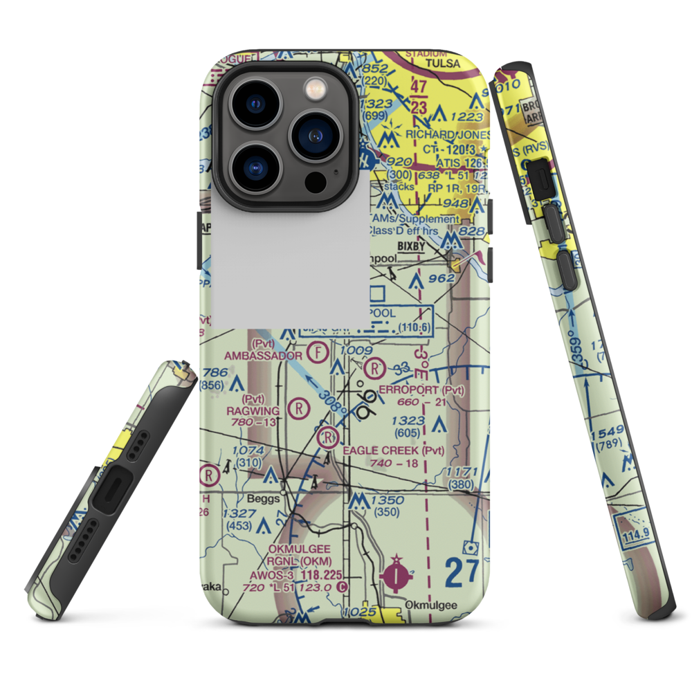 Duck Creek Airport (OK36) VFR Sectional  Tough iPhone Case iPhone 13 Pro Max model shown