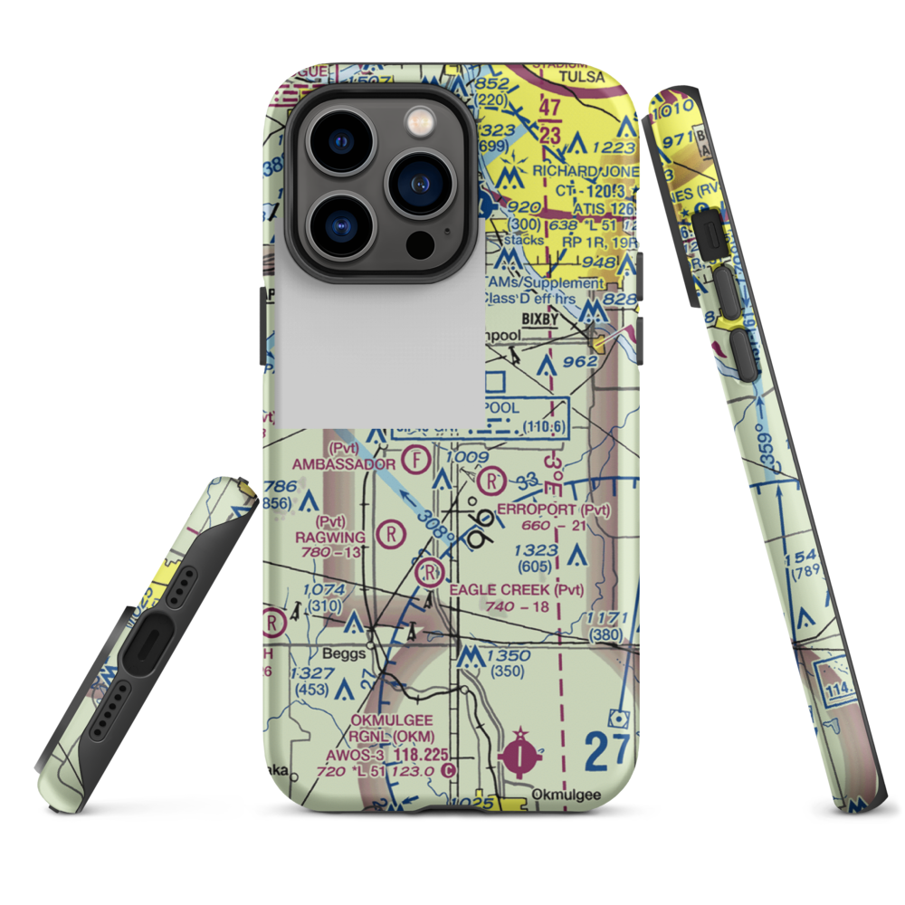 Duck Creek Airport (OK36) VFR Sectional  Tough iPhone Case iPhone 14 Pro Max model shown